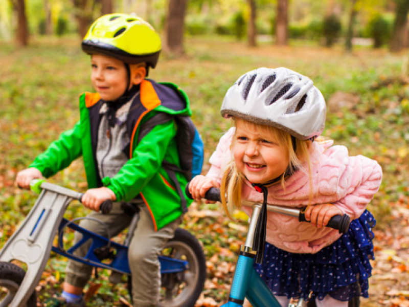 Children on bikes