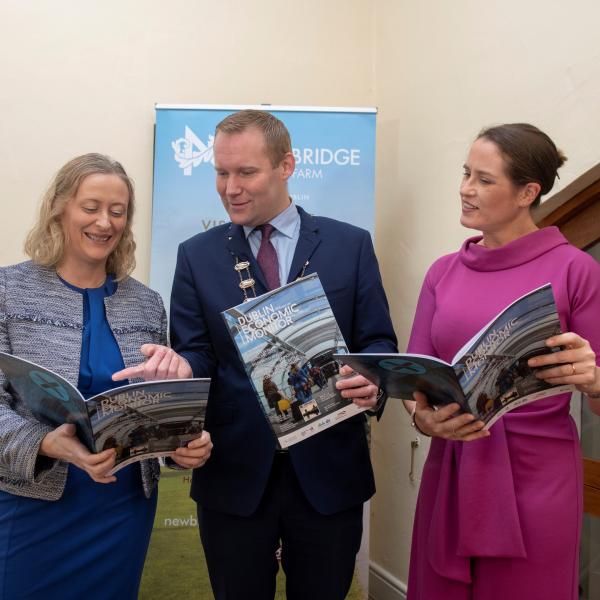 Mayor of Fingal Cllr Eoghan O’Brien with Director of Services for Economic, Enterprise & Tourism Development Emer O’Gorman (right) and Senior Executive Officer Aoife Sheridan.