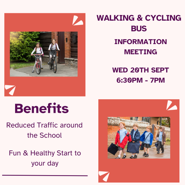 Flyer for walking and cycling bus meeting