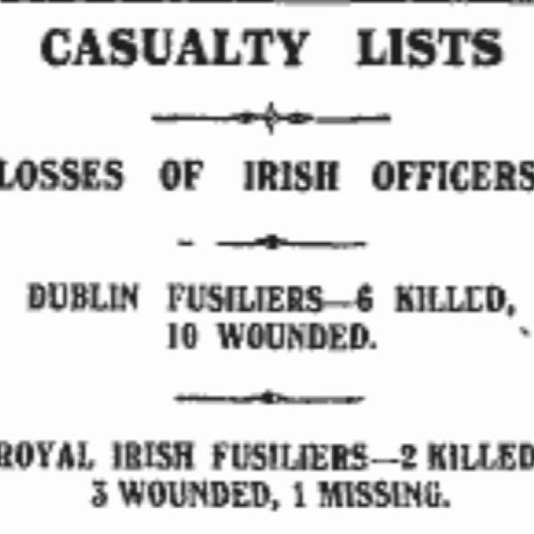 Fingal Deaths during the First World War