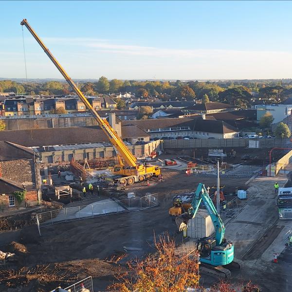 Construction site for the new Cultural Centre in Swords