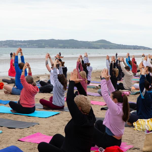 beach yoga