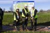 Mayor of Fingal, Cllr Howard Mahony (centre) with Fingal County Council Chief Executive AnnMarie Farrelly (left) and Chairperson of Meakstown Community Council, Robbie Loughlin (right) at the official sod-turning for the new Meakstown Community Centre. 