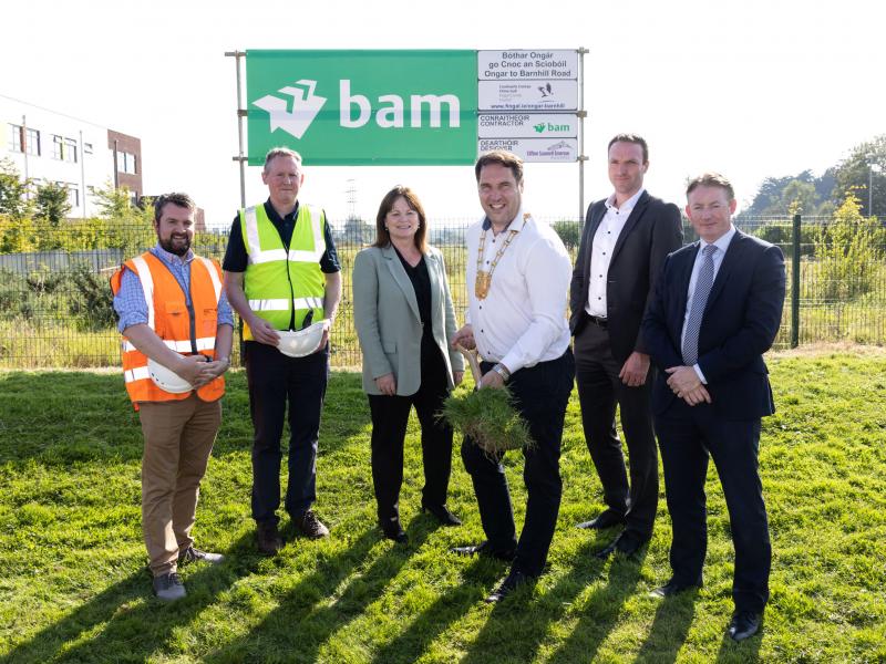 Fingal team with Mayor turning sod on Ongar Barnhill Road