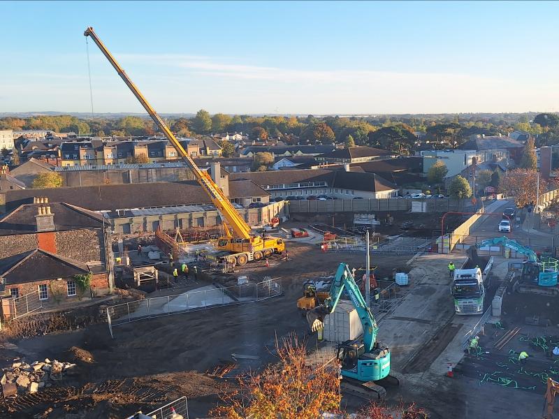 Construction site for the new Cultural Centre in Swords