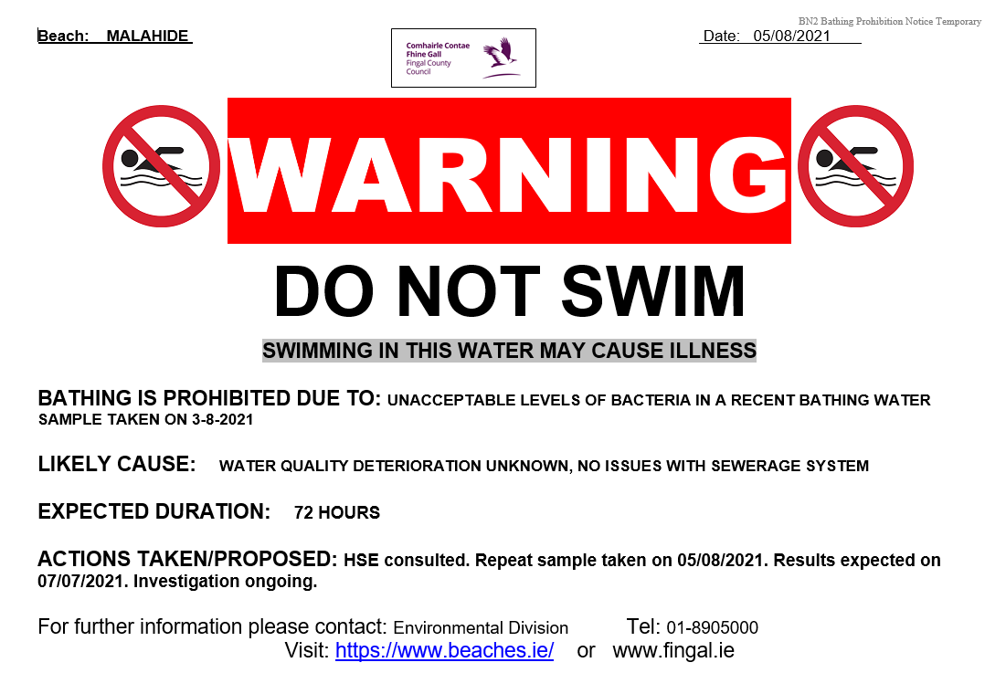 Do Not Swim Malahide