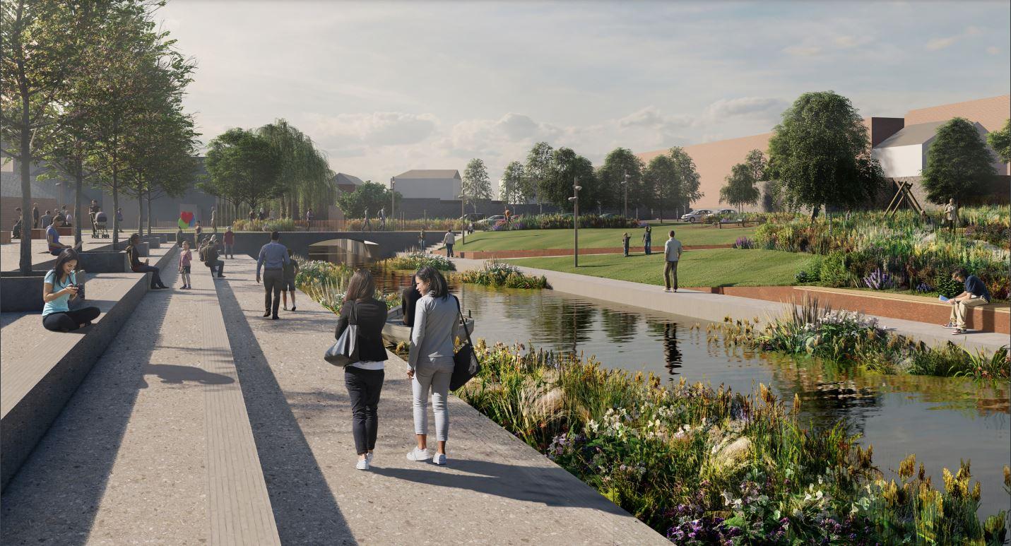 The canal will become an attractive place to meet and socialise