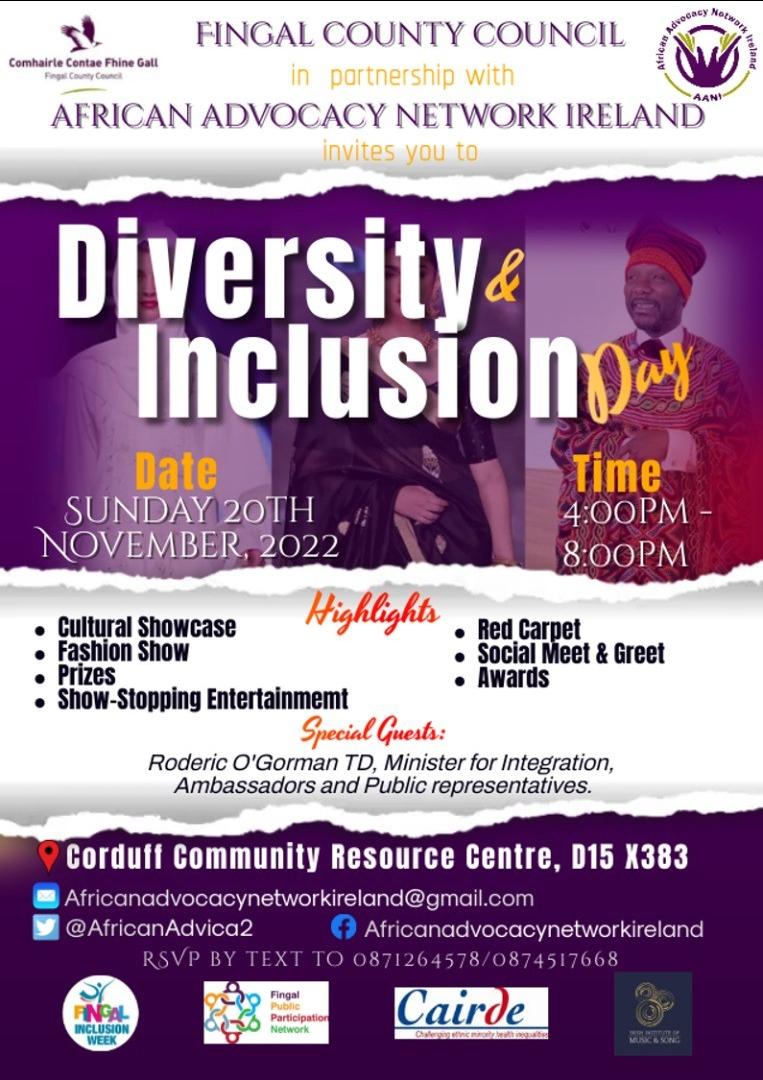 african advocacy network ireland diversity and inclusion day poster