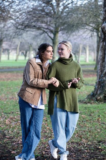 When Rachel Met Fiona, 2022 by Colette Cullen. Directed by Iseult Golden featuring Eilish McLaughlin (left) & Emma Dargan-Reid (right). Photographer: Al Craig
