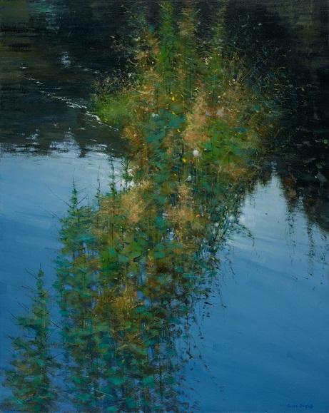 River Sedges, 2023 by James English, Oil on canvas, 75 x 60cm. Photographer Gillian Buckley