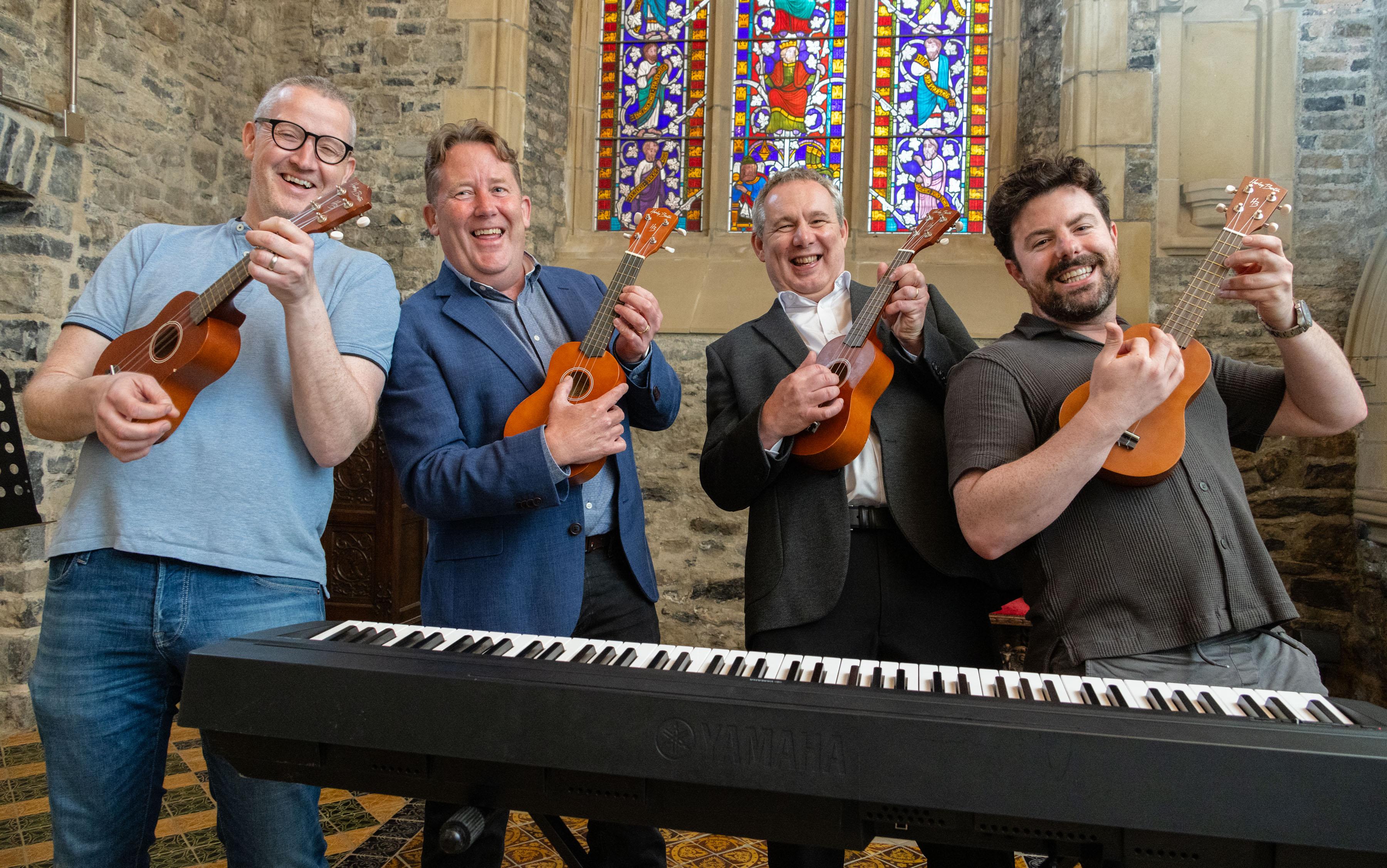 Darragh OBrien & Butler with Musicians Swords Castle Vintage Picnic 