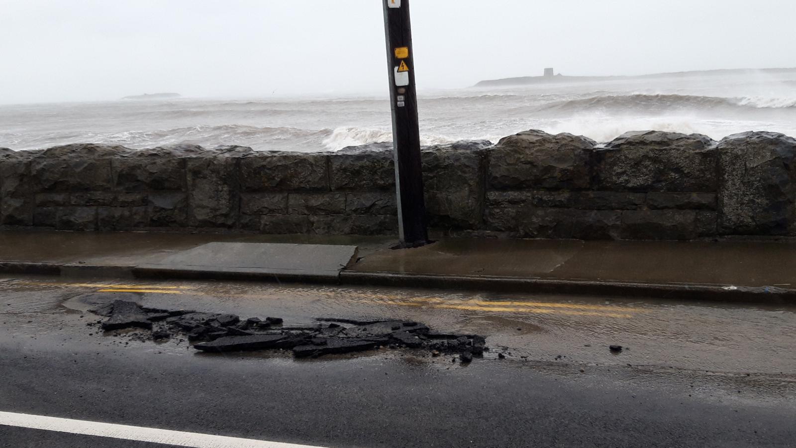 Severe storm damage on the Holmpatrick Road, Skerries near rugby club. Please drive with extreme caution.