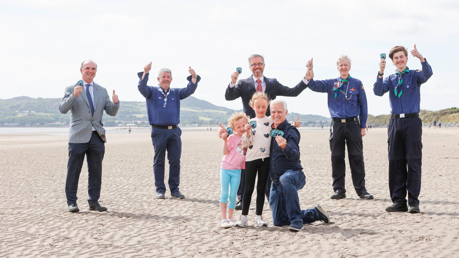 A group of people, including Minister Roderic O'Gorman TD, at the launch of the Dublin Bay Biosphere Award